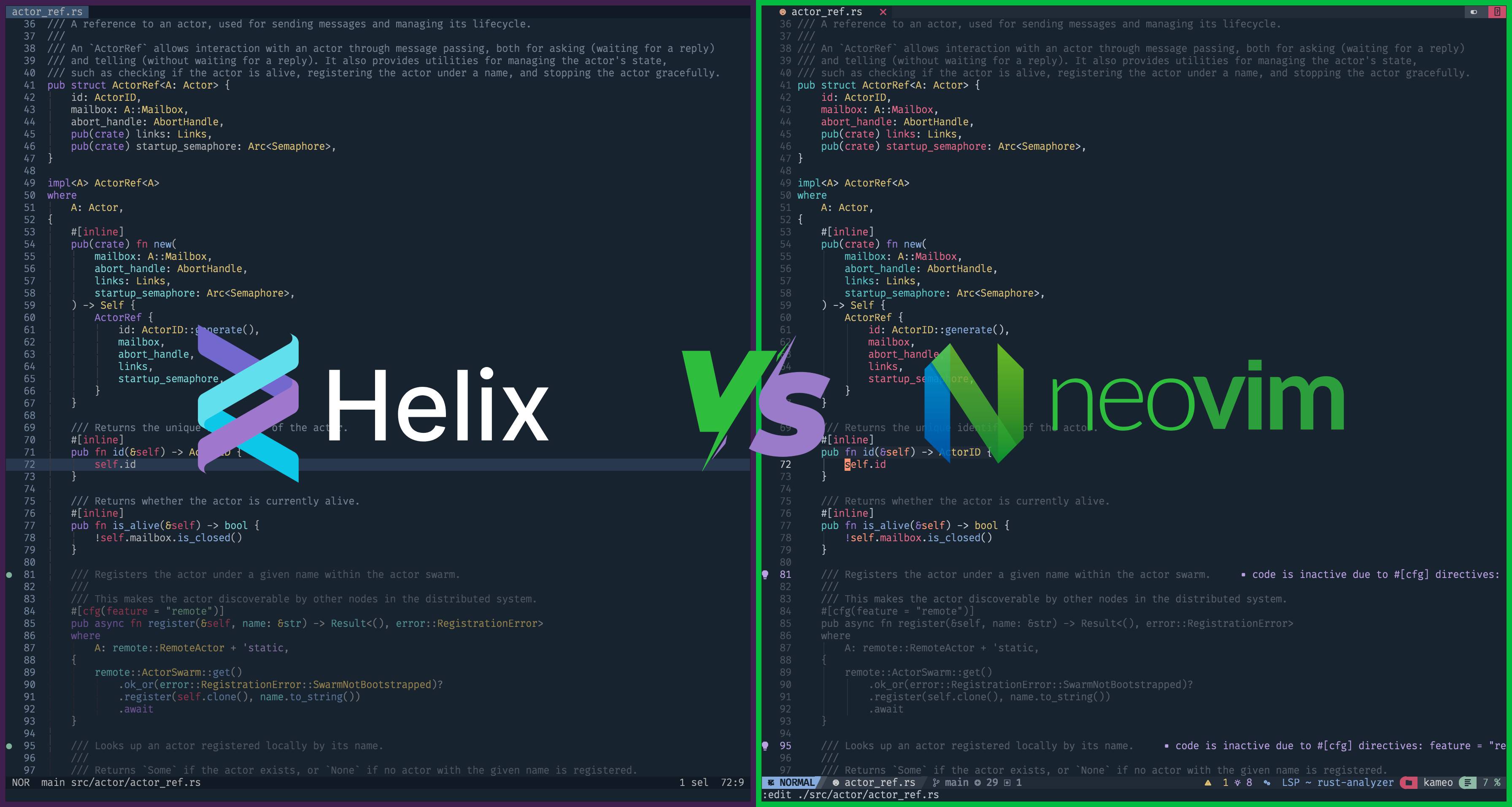 Helix vs Neovim